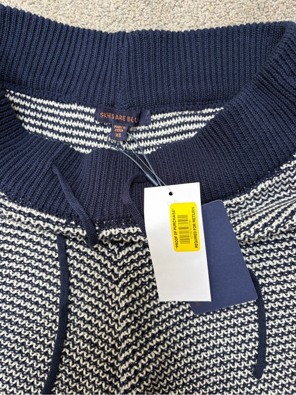 Skies Are Blue-Striped High Rise Sweater Shorts - Picture 5 of 5
